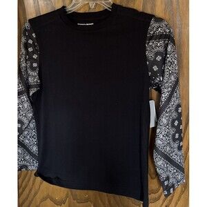 L black beans bones boy t-shirt bandana sleeve body:100%cotton sleeve:100%polyes